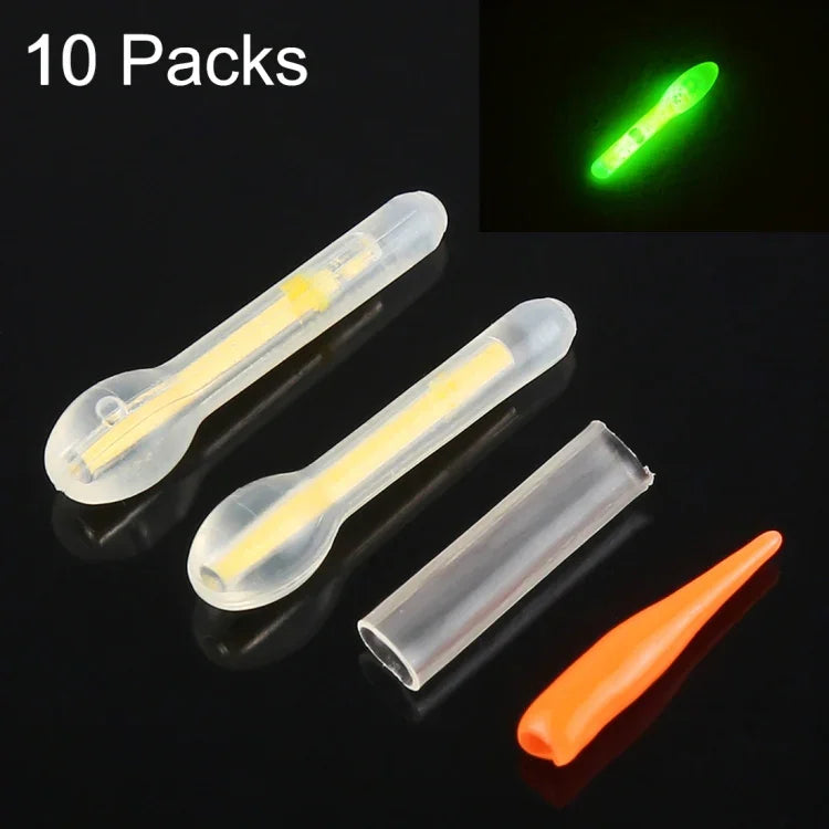10 Packs Bulb Shape Luminous Float Night Fishing Light Stick, Visibility: 30m, Size: 3.0 x 25mm, Bulb Shape, Visibility: 30m