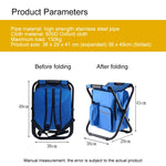 Outdoor Portable Folding Camping Chair Light Fishing Beach Chair Stainless Steel Pipe Folding Chair with Ice Bag, Stainless Steel Folding Chair(Black), Stainless Steel Folding Chair(Green), Stainless Steel Folding Chair(Blue)                           ...