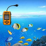 كاشف أسماك محمول سلكي مع حساس السونار وجهاز عرض LCD، كاشف أسماك