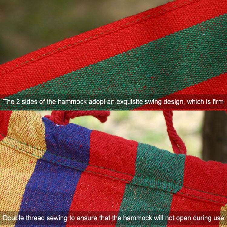 Outdoor Rollover-resistant Single Person Canvas Hammock Portable Beach Swing Bed with Wooden Sticks, Size: 185 x 80cm, Size: 185 x 80cm(Red), Size: 185 x 80cm