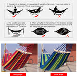 Outdoor Rollover-resistant Double Person Canvas Hammock Portable Beach Swing Bed with Wooden Sticks, Size: 190 x 150cm, Size:190 x 150cm(Red), Size: 190 x 150cm(Blue)