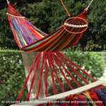 Outdoor Rollover-resistant Double Person Canvas Hammock Portable Beach Swing Bed with Wooden Sticks, Size: 190 x 150cm, Size:190 x 150cm(Red), Size: 190 x 150cm(Blue)