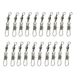 20pcs 8# 3.5cm Fishing Connectors Barrel Swivel with Safety Snap Ring, 20pcs 8# 3.5cm
