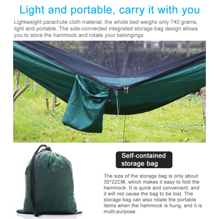 Portable Outdoor Parachute Hammock with Mosquito Nets, Army Green, Black, Dark Blue + Baby Blue, Pink Blue, Green, Blue