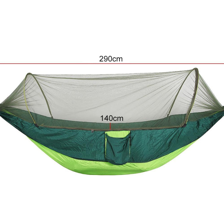 Portable Outdoor Camping Full-automatic Nylon Parachute Hammock with Mosquito Nets, Size : 290 x 140cm, 290x140cm Army Green, 290x140cm Black, 290x140cm Dark Blue, 290x140cm Dark Green, 290x140cm Pink Blue, 290x140cm Green, 290x140cm Blue              ...
