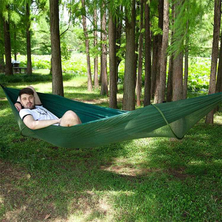 Portable Outdoor Camping Full-automatic Nylon Parachute Hammock with Mosquito Nets, Size : 290 x 140cm, 290x140cm Army Green, 290x140cm Black, 290x140cm Dark Blue, 290x140cm Dark Green, 290x140cm Pink Blue, 290x140cm Green, 290x140cm Blue              ...
