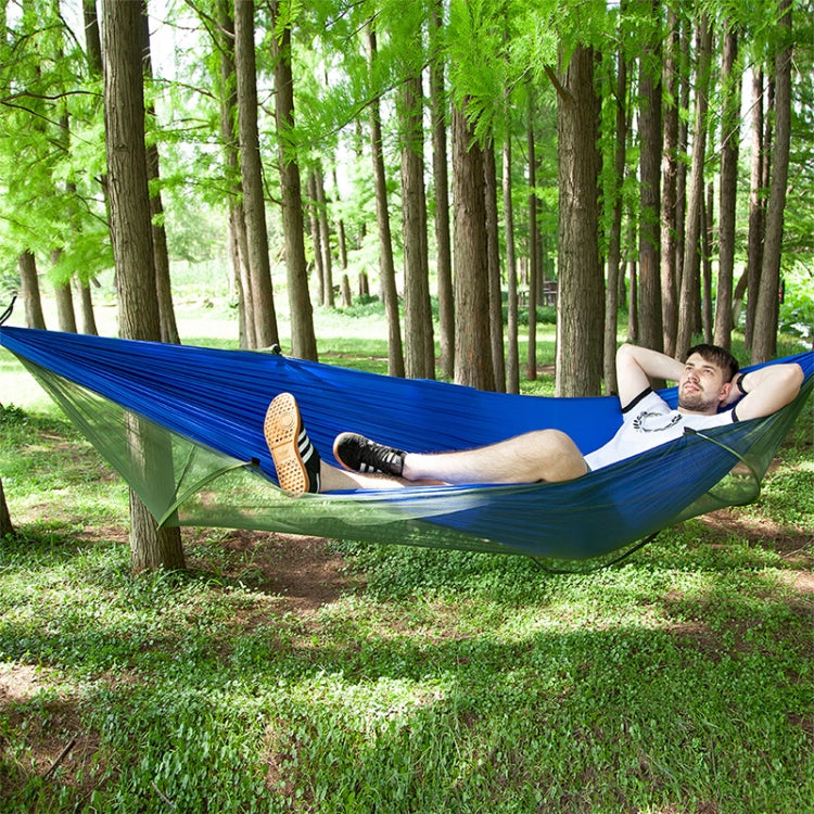 Portable Outdoor Camping Full-automatic Nylon Parachute Hammock with Mosquito Nets, Size : 290 x 140cm, 290x140cm Army Green, 290x140cm Black, 290x140cm Dark Blue, 290x140cm Dark Green, 290x140cm Pink Blue, 290x140cm Green, 290x140cm Blue              ...