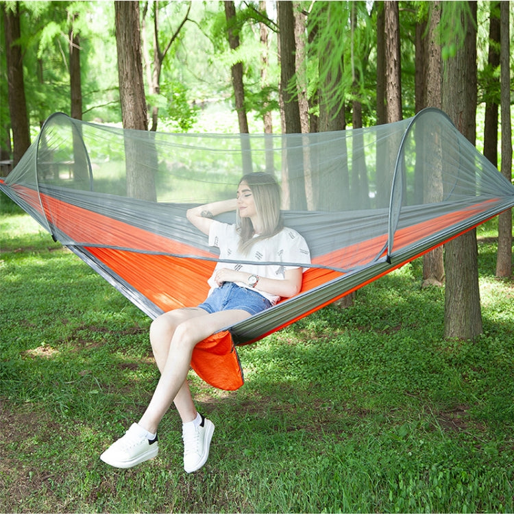Portable Outdoor Camping Full-automatic Nylon Parachute Hammock with Mosquito Nets, Size : 290 x 140cm, 290x140cm Army Green, 290x140cm Black, 290x140cm Dark Blue, 290x140cm Dark Green, 290x140cm Pink Blue, 290x140cm Green, 290x140cm Blue              ...