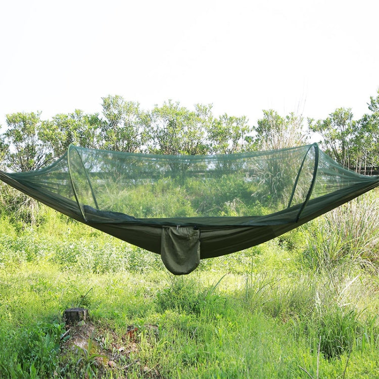 Portable Outdoor Camping Full-automatic Nylon Parachute Hammock with Mosquito Nets, Size : 250 x 120cm, 250x120cm Orange, 250x120cm Blue, 250x120cm Green, 250x120cm Pink Blue, 250x120cm Dark Green, 250x120cm Dark Blue, 250x120cm Black                  ...