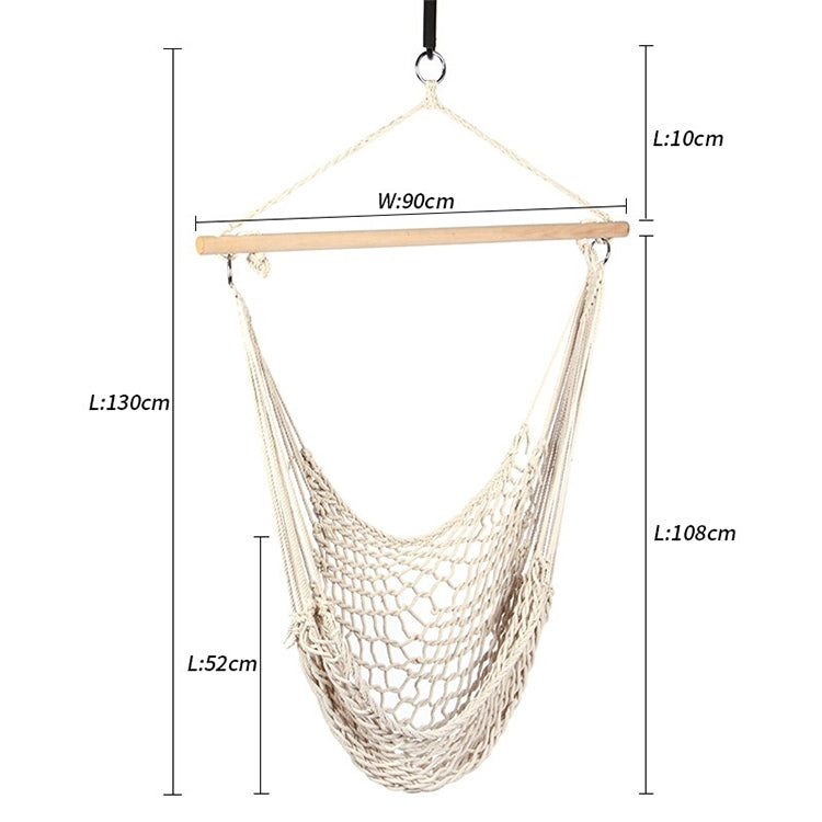 Aotu AT6732 Outdoor Cotton Rope Net Swing Frame Hanging Chair Hammock, Size: 130x90cm, Size: 130x90cm