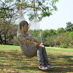 Aotu AT6732 Outdoor Cotton Rope Net Swing Frame Hanging Chair Hammock, Size: 130x90cm, Size: 130x90cm