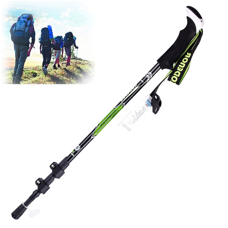 KODENOR Outdoor Mountaineering Portable Foldable Carbon Fibre Straight Handle Alpenstocks Trekking Poles, Length : 63-135CM, Length : 63-135CM (Black+green), Length : 63-135CM (Black Blue), Length : 63-135CM (Black Yellow)