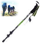 KODENOR Outdoor Mountaineering Portable Foldable Carbon Fibre Straight Handle Alpenstocks Trekking Poles, Length : 63-135CM, Length : 63-135CM (Black+green), Length : 63-135CM (Black Blue), Length : 63-135CM (Black Yellow)