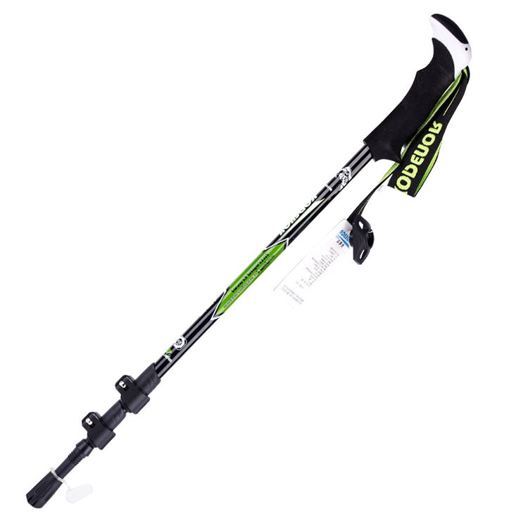 KODENOR Outdoor Mountaineering Portable Foldable Carbon Fibre Straight Handle Alpenstocks Trekking Poles, Length : 63-135CM, Length : 63-135CM (Black+green), Length : 63-135CM (Black Blue), Length : 63-135CM (Black Yellow)