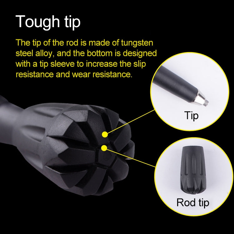 KODENOR Outdoor Mountaineering Portable Foldable Carbon Fibre Straight Handle Alpenstocks Trekking Poles, Length : 63-135CM, Length : 63-135CM (Black+green), Length : 63-135CM (Black Blue), Length : 63-135CM (Black Yellow)