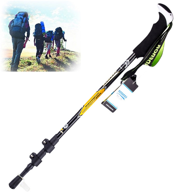 KODENOR Outdoor Mountaineering Portable Foldable Carbon Fibre Straight Handle Alpenstocks Trekking Poles, Length : 63-135CM, Length : 63-135CM (Black+green), Length : 63-135CM (Black Blue), Length : 63-135CM (Black Yellow)