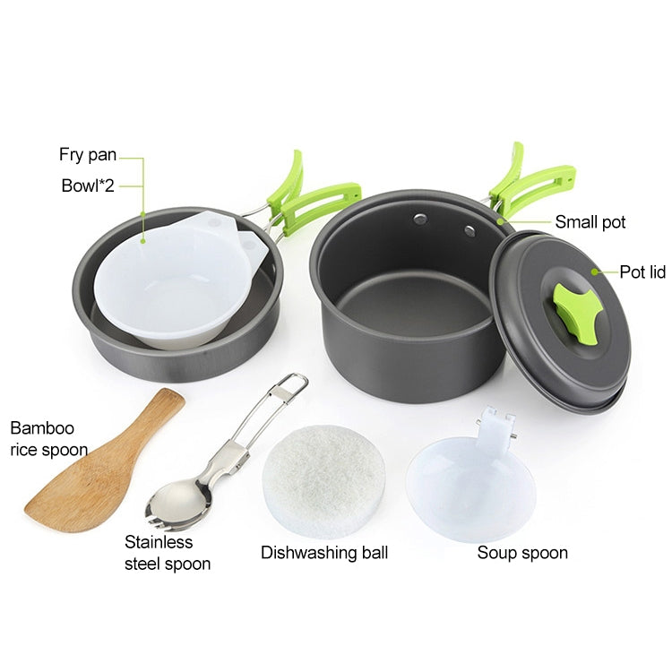 Aotu AT6385 Outdoor Camping Tableware Pots Cookwear Set for 1-2 Person, Aotu AT6385