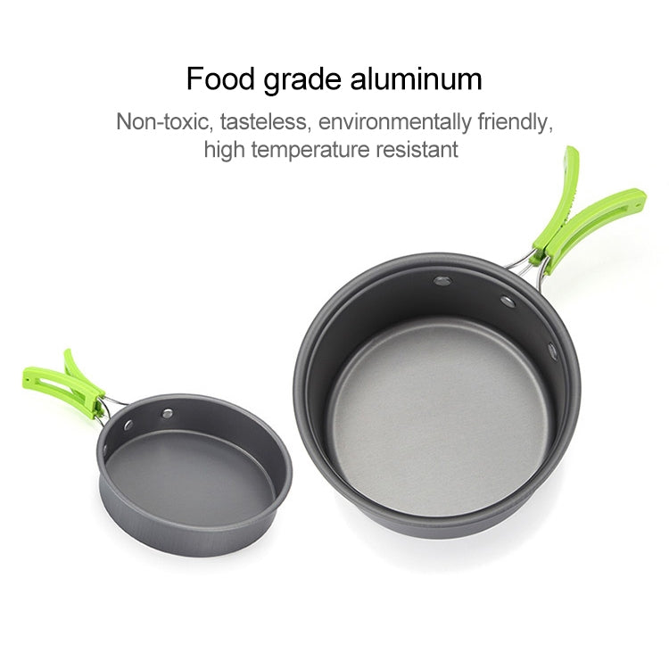 Aotu AT6385 Outdoor Camping Tableware Pots Cookwear Set for 1-2 Person, Aotu AT6385