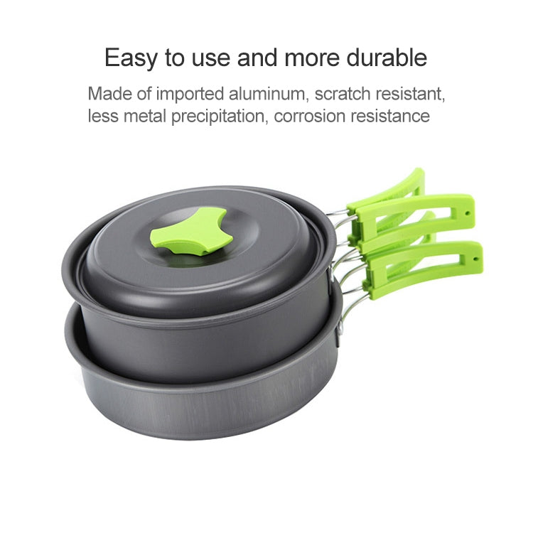Aotu AT6385 Outdoor Camping Tableware Pots Cookwear Set for 1-2 Person, Aotu AT6385