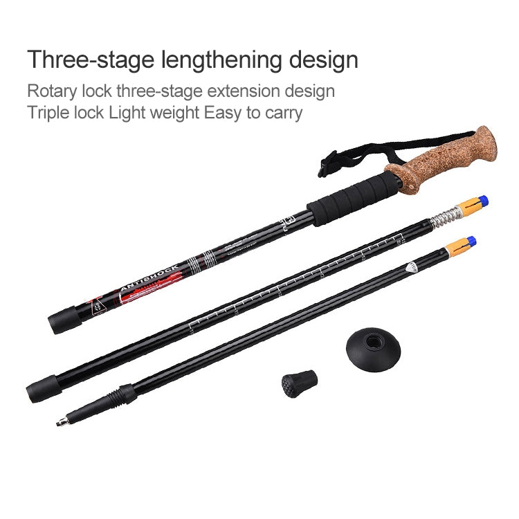 Aotu AT7551 135cm Aluminum Alloy Outdoor Camping Corky Trekking Poles, Silver#135cm, Black#135cm, Blue#135cm, Red#135cm