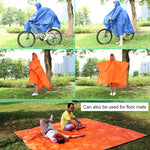 3 in 1 Aotu AT6927 Multifunctional Outdoor Camp Riding Raincoat Picnic Blanket,  Size: 217x143cm, 217x143cm (Orange), 217x143cm (Blue)