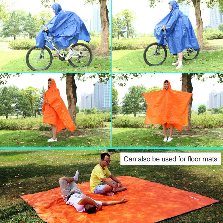3 in 1 Aotu AT6927 Multifunctional Outdoor Camp Riding Raincoat Picnic Blanket,  Size: 217x143cm, 217x143cm (Orange), 217x143cm (Blue)