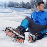 Aotu AT8701 One Pair 10 Teeth Anti-Slip Ice Gripper Snow Climbing Shoes Covers, 10 Teeth Orange, 10 Teeth Yellow