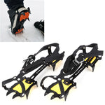 Aotu AT8701 One Pair 10 Teeth Anti-Slip Ice Gripper Snow Climbing Shoes Covers, 10 Teeth Orange, 10 Teeth Yellow