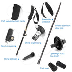 Aotu AT7558 125cm Aluminum Alloy Outdoor Camping Folding Corky Trekking Poles EVA Handle Alpenstock, AT7558