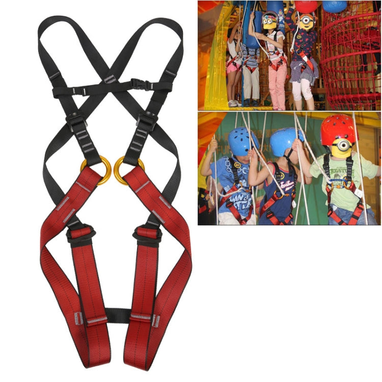 XINDA XDA9516 Outdoor Rock Climbing Polyester High-strength Wire Adjustable Downhill Whole Body Safety Belt Children Size: S, Size: S