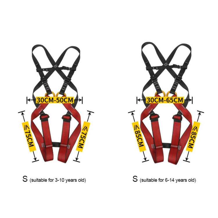 XINDA XDA9516 Outdoor Rock Climbing Polyester High-strength Wire Adjustable Downhill Whole Body Safety Belt Children Size: S, Size: S