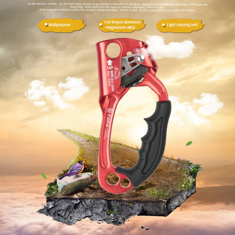 XINDA TP-8606 Outdoor Rock Climbing Aerial Work Anti-fall Handheld Rope Gripper for 8-12mm Diameter Rope left, Left