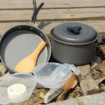 DS-500 Outdoor Camping Ultra Light Weight 15 Piece Cookware Stackable Set for 4-5 People, Size: Large, DS-500 Size: Large