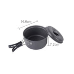 DS-500 Outdoor Camping Ultra Light Weight 15 Piece Cookware Stackable Set for 4-5 People, Size: Large, DS-500 Size: Large