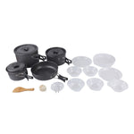 DS-500 Outdoor Camping Ultra Light Weight 15 Piece Cookware Stackable Set for 4-5 People, Size: Large, DS-500 Size: Large