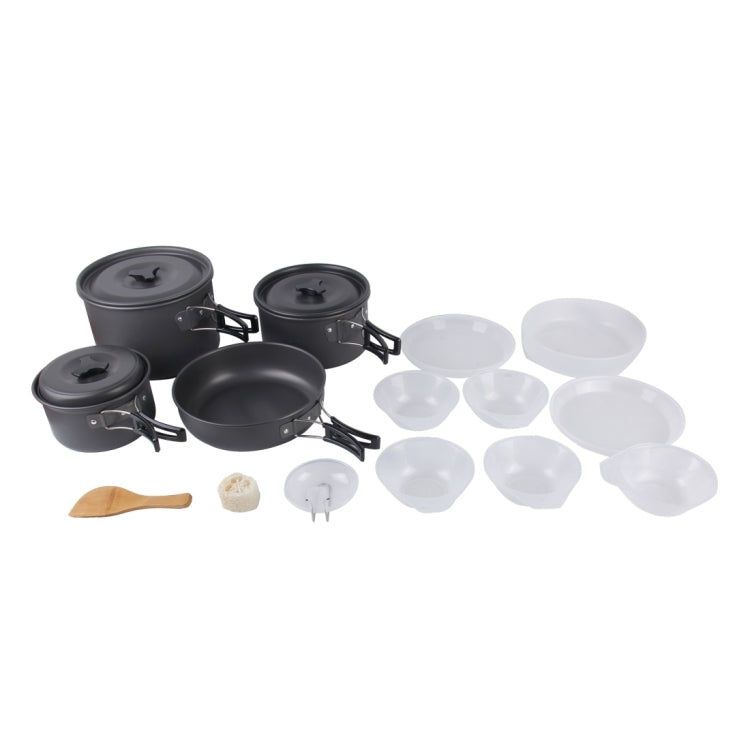 DS-500 Outdoor Camping Ultra Light Weight 15 Piece Cookware Stackable Set for 4-5 People, Size: Large, DS-500 Size: Large