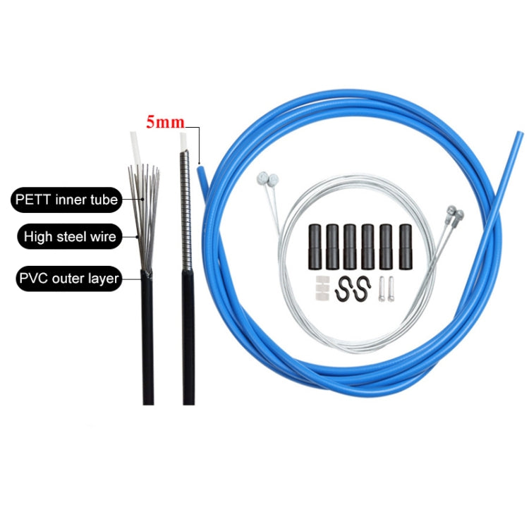 Universal Bicycle Brake Cable Tube Set, Black, Orange, Green, Grey, Blue, Red, White, Yellow