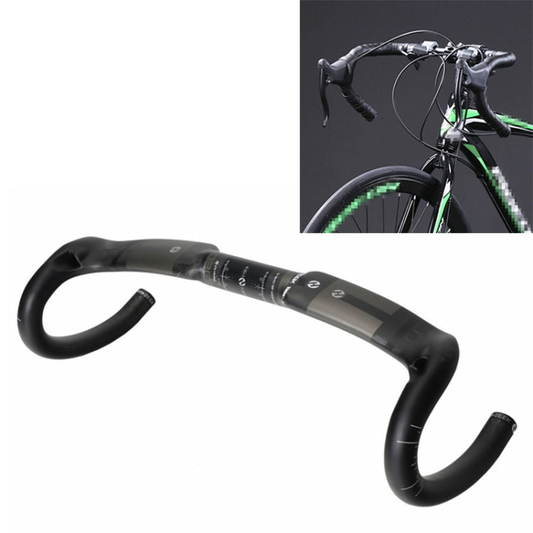 TOSEEK UD Carbon Fiber Texture Road Bike Handlebar, Size: 440mm (UD Matte), 440mm