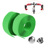 1 Pair Cycling Road Bike Sports Bicycle Cork Handlebar Tape Wrap + 2 Bar Plug, 2m Red, 2m White, 2m Yellow, 2m Black, 2m Pink, 2m Green, 2m Blue