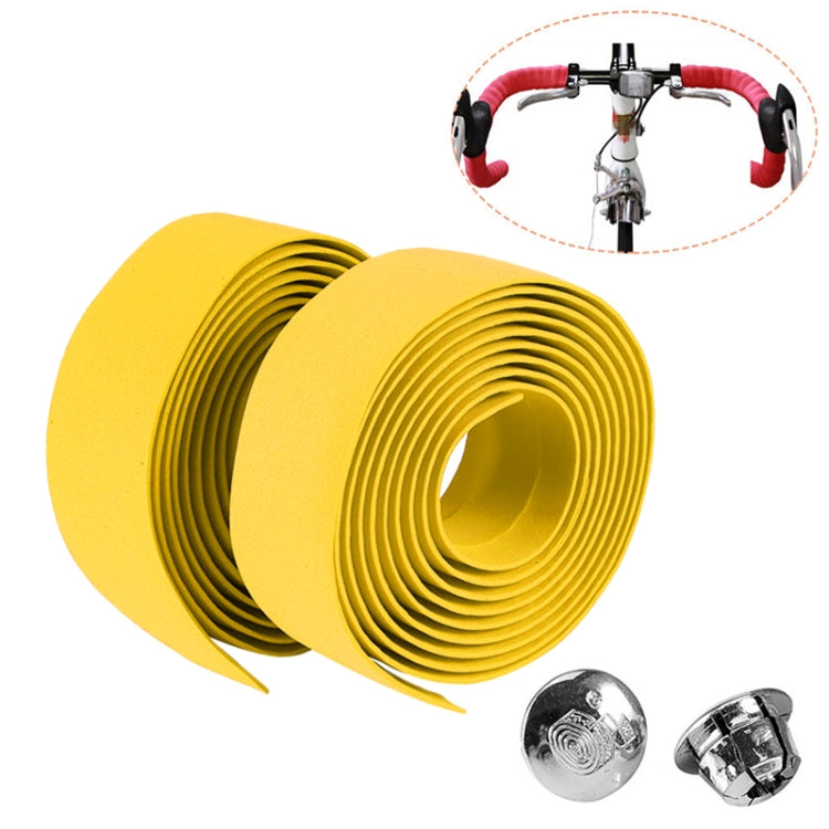 1 Pair Cycling Road Bike Sports Bicycle Cork Handlebar Tape Wrap + 2 Bar Plug, 2m Red, 2m White, 2m Yellow, 2m Black, 2m Pink, 2m Green, 2m Blue
