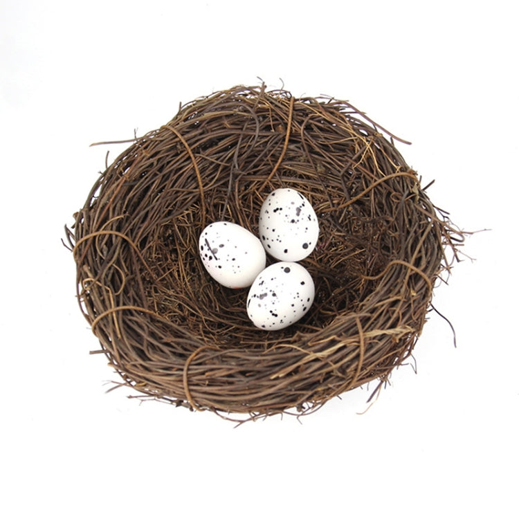 12cm Simulation Bird Nest + 3 PCS Bird Egg Holiday Decoration, 12cm