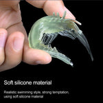 10 PCS 4cm Fishing Soft Bait Lures Popper Poper Baits, Luminous Shrimp, Pink Shrimp, Green Shrimp, Transparent Shrimp, Artificial Shrimp