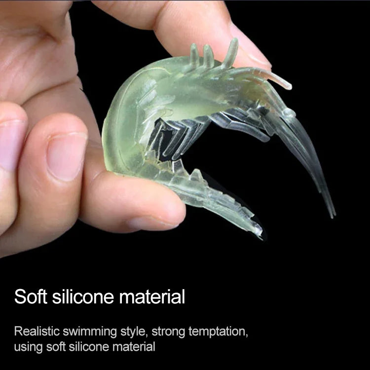 10 PCS 4cm Fishing Soft Bait Lures Popper Poper Baits, Luminous Shrimp, Pink Shrimp, Green Shrimp, Transparent Shrimp, Artificial Shrimp