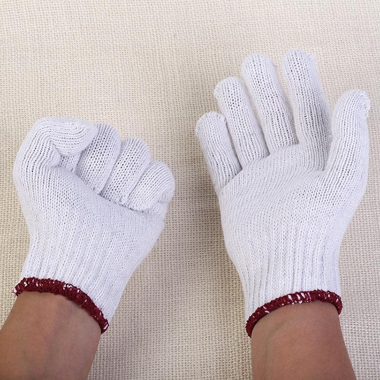 12 Pairs Labor Supplies Breathable Wear-Resistant Protection Cotton Yarn Gloves, 12 Pairs