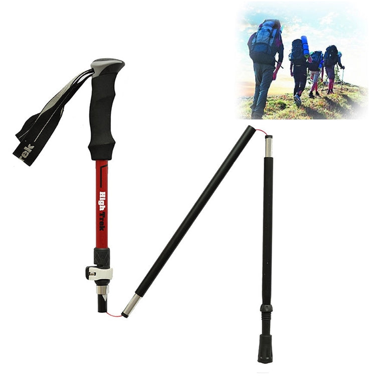 Outdoor Mountaineering Portable Foldable Ultra light Aluminium Alloy Alpenstocks Trekking Poles, Length : 35-125CM, Length : 35-125CM (Gold), Length : 35-125CM (Blue), Length : 35-125CM (Red)