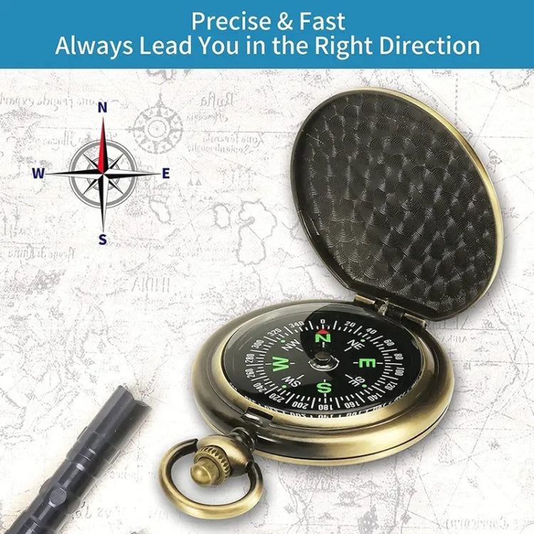 Nisa J35A Vintage Metal Flip Pocket Watch Compass, J35A