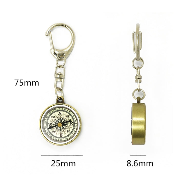 Nisa C25X Vintage Zinc Alloy Metal Compass with Keychain, C25X