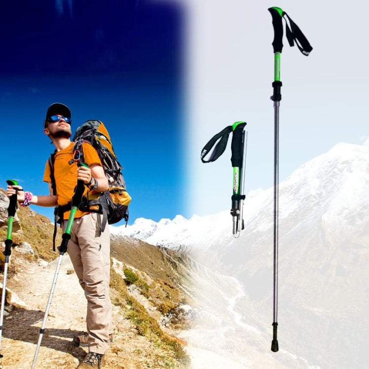 125cm Adjustable Portable Outdoor Aluminum Alloy Trekking Poles Stick, Green#125cm, Blue#125cm, Red#125cm, Yellow#125cm