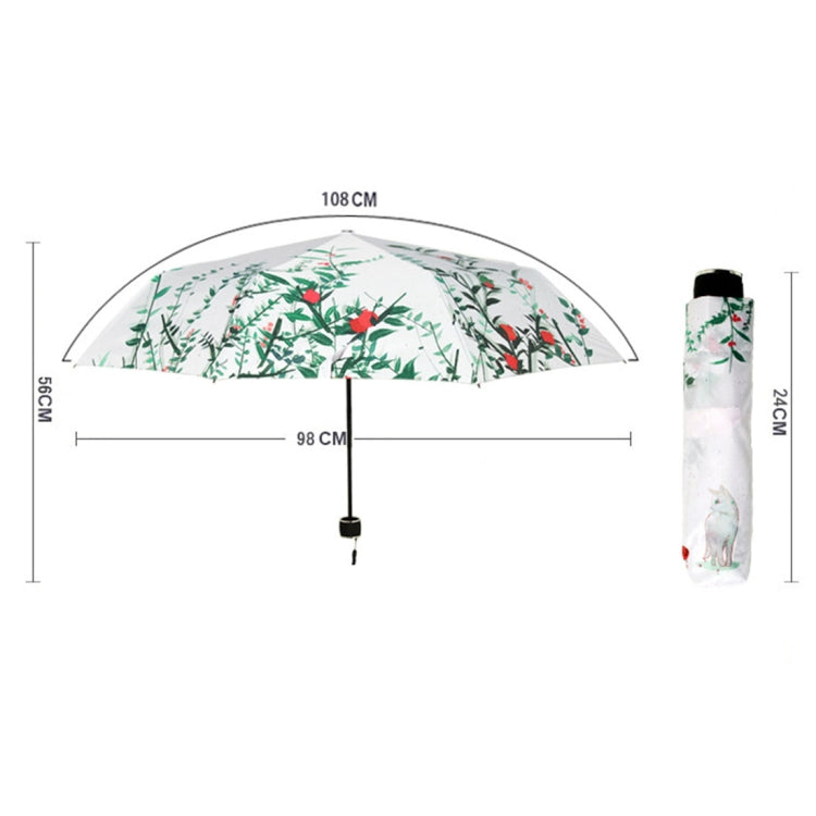 Creative Fresh Style Three Fold Silver Tape Anti Ultraviolet Sunshade Umbrella, OG3876A, OG3876B, OG3876C