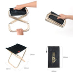 CLS Outdoor Portable Aluminum Alloy Fishing Barbecue Folding Stool, Size: 24.8*22.5*27cm, CLS Folding Stool(Black)